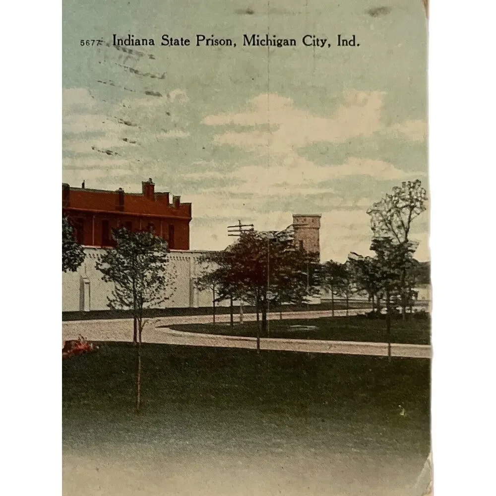 Antique 1908 Ephemera Postcard Indiana State Prison Michigan City IN Litho Print